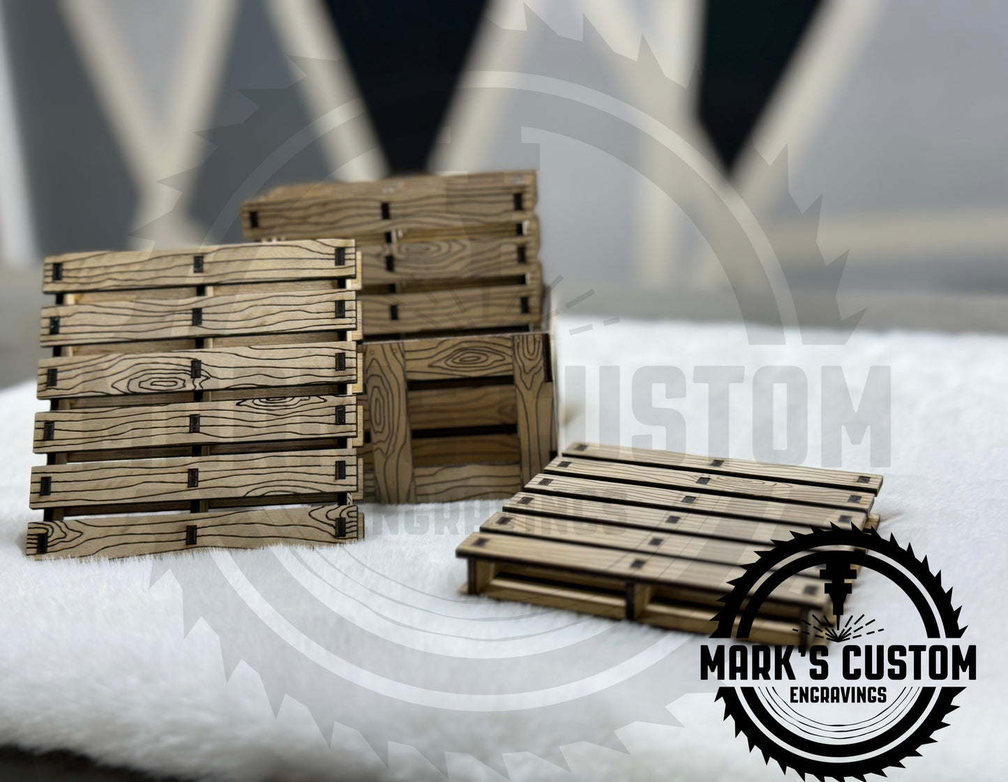 Miniature Pallet Coasters Set of 6