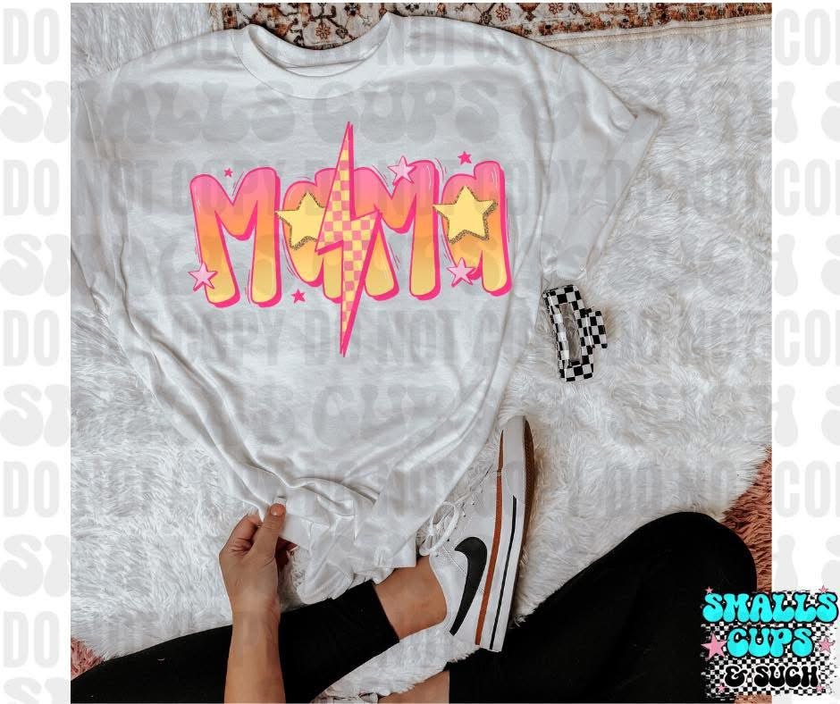 Mama Neon Pink and Orange WITH Matching Mini