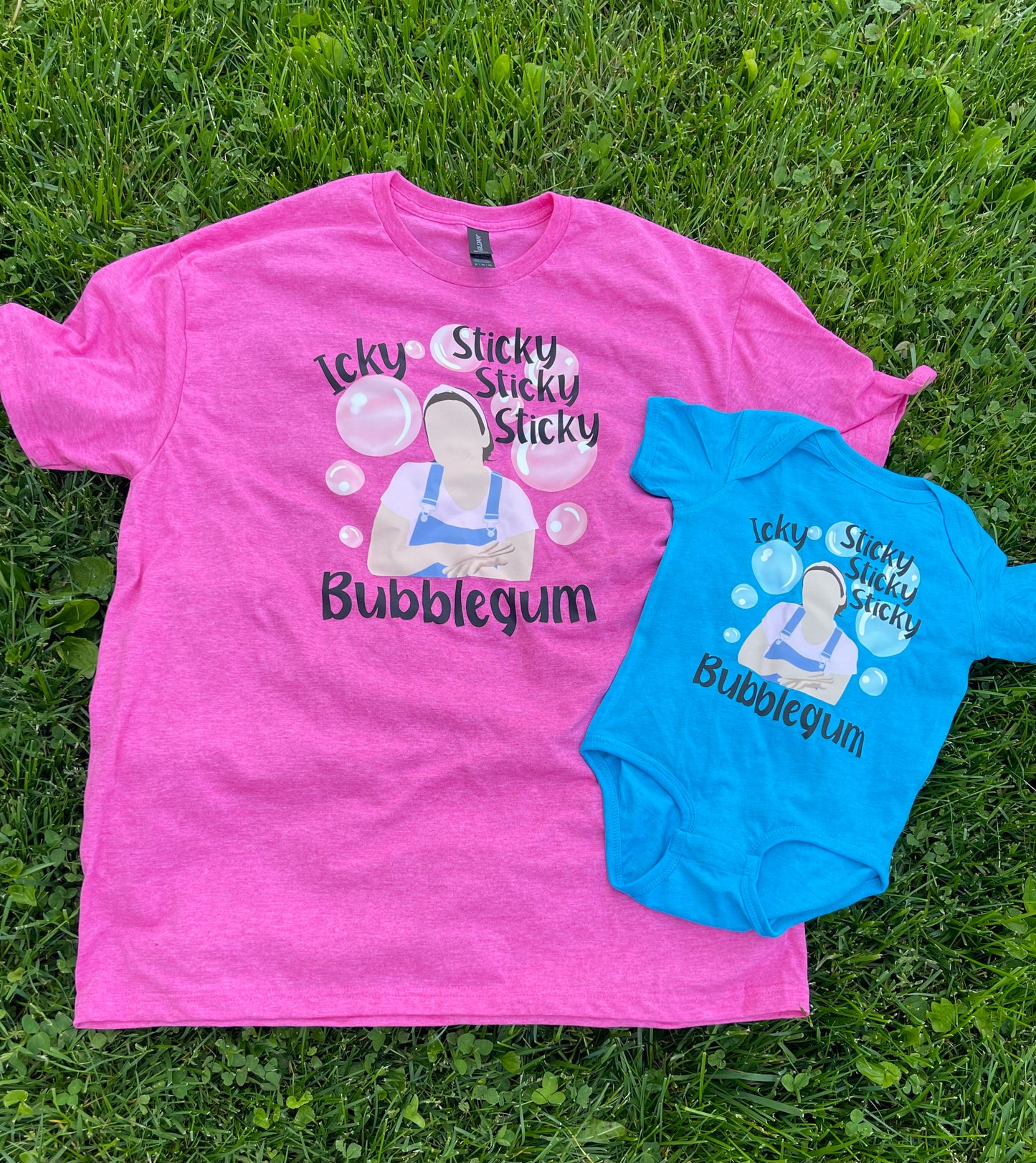 Ms. Rachel Icky sticky bubble gum shirt not bleached