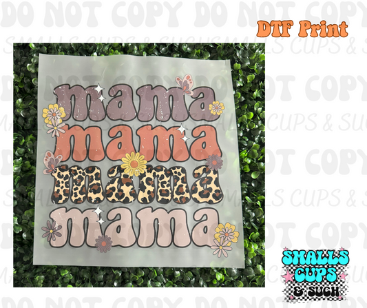 Mama x4 Brown Leopard DTF Print