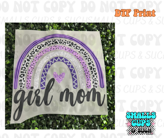 Girl Mom Purple Rainbow DTF Print