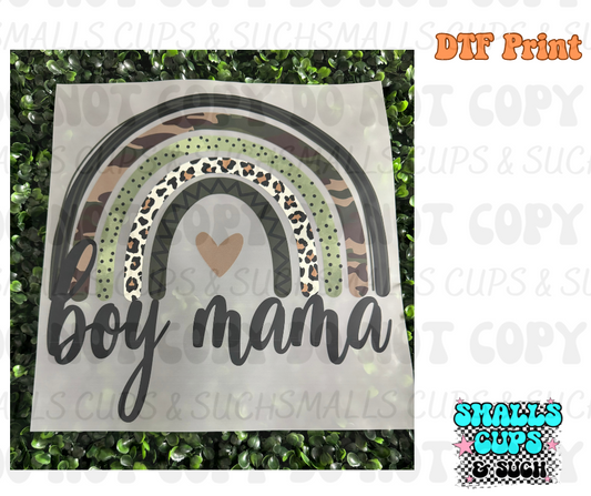 Boy Mama Camo Rainbow DTF Print