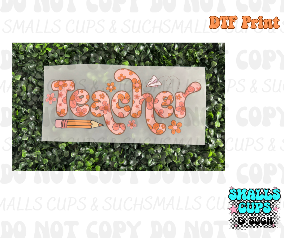 Teacher Paper Airplane DTF Print