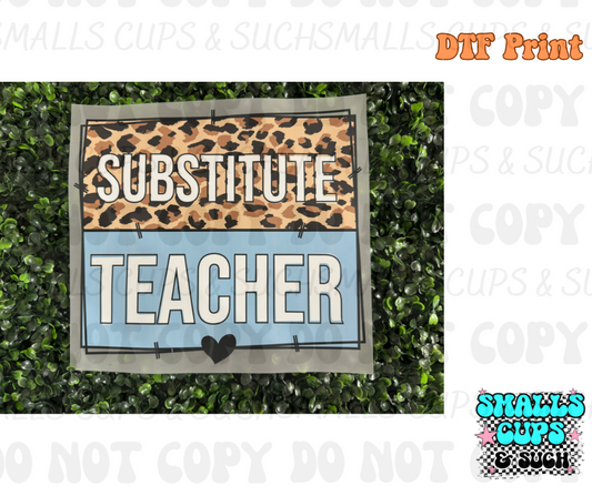 Substitute Teacher Leopard DTF Print